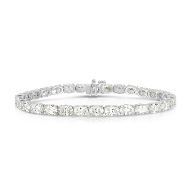 Sabel Collection White Gold Oval Diamond Tennis Bracelet