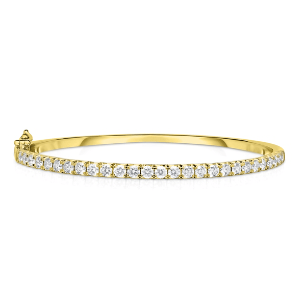 Sabel Collection Yellow Gold Halfway Diamond Bangle