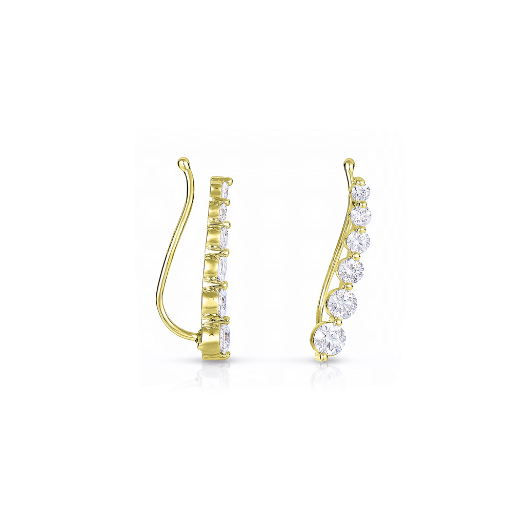 Sabel Collection Yellow Gold Graduated Diamond Linear Earrings
