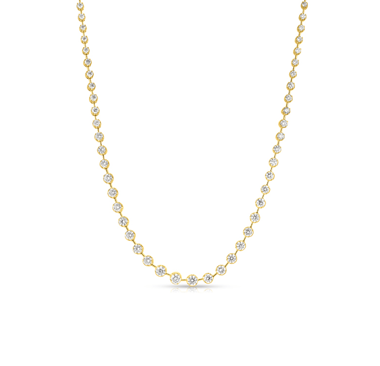 Sabel Collection Yellow Gold Graduated Diamond Necklace