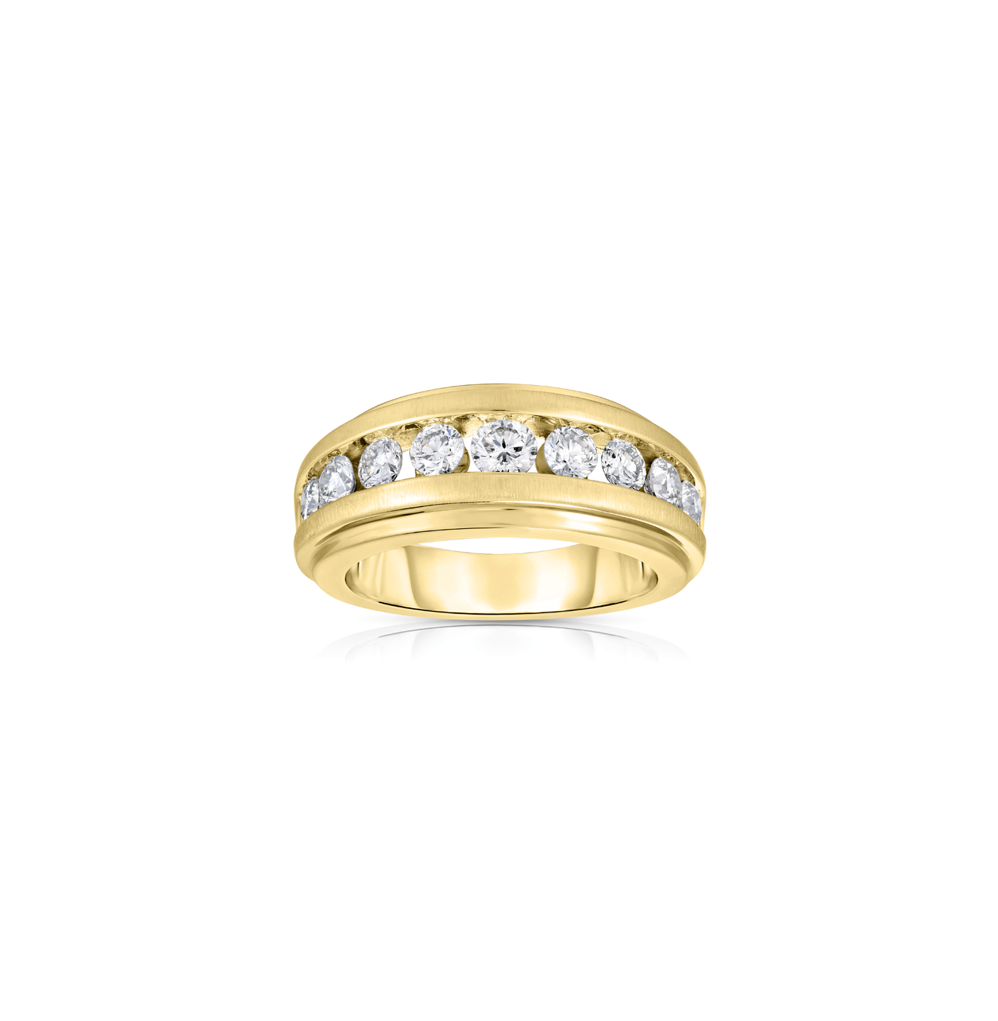 Sabel Collection Yellow Gold Channel Set Diamond Men's Ring