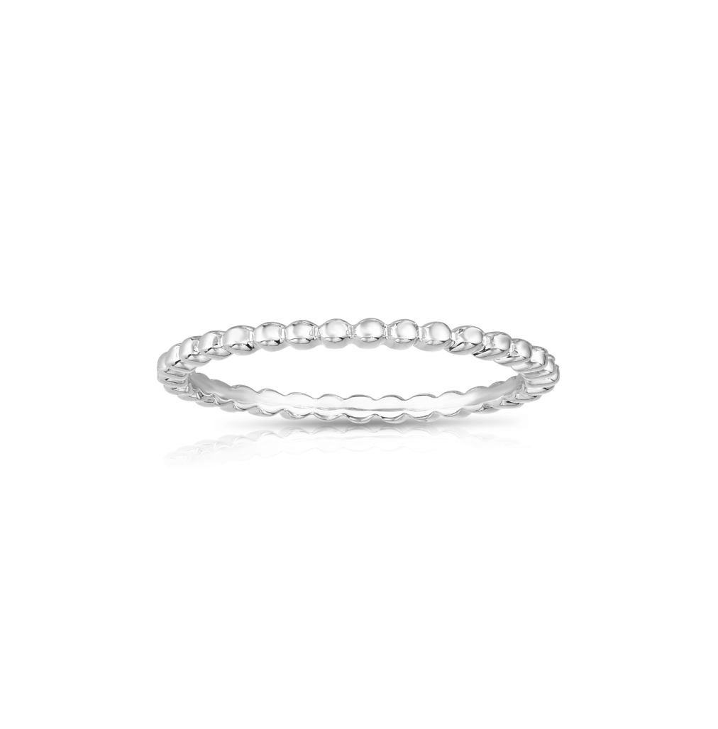 Sabel Collection White Gold Beaded Stacking Ring