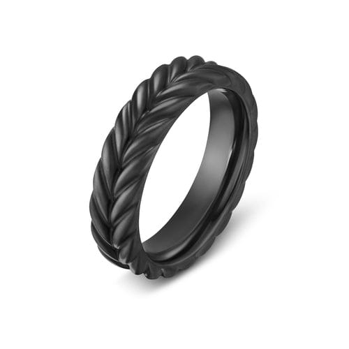David Yurman Chevron Band Ring in Black Titanium, 6.2mm, Size 9