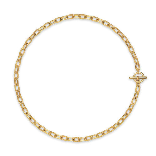 David Yurman DY Madison Toggle Chain Necklace in 18K Yellow Gold, 5.5mm, 18"
