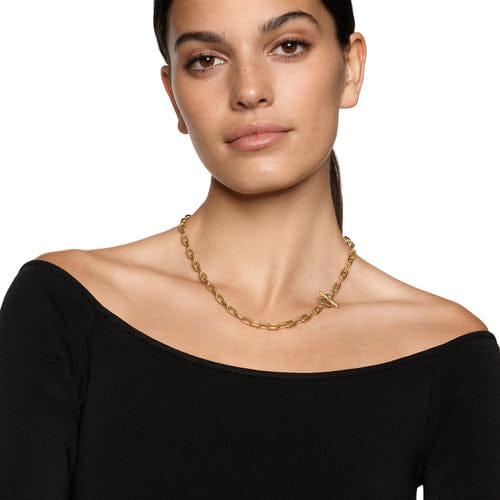 David Yurman DY Madison Toggle Chain Necklace in 18K Yellow Gold, 5.5mm, 18"