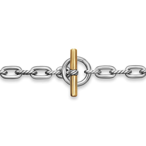 David Yurman DY Madison Toggle Chain Necklace in Sterling Silver and 18K Yellow Gold, 16"