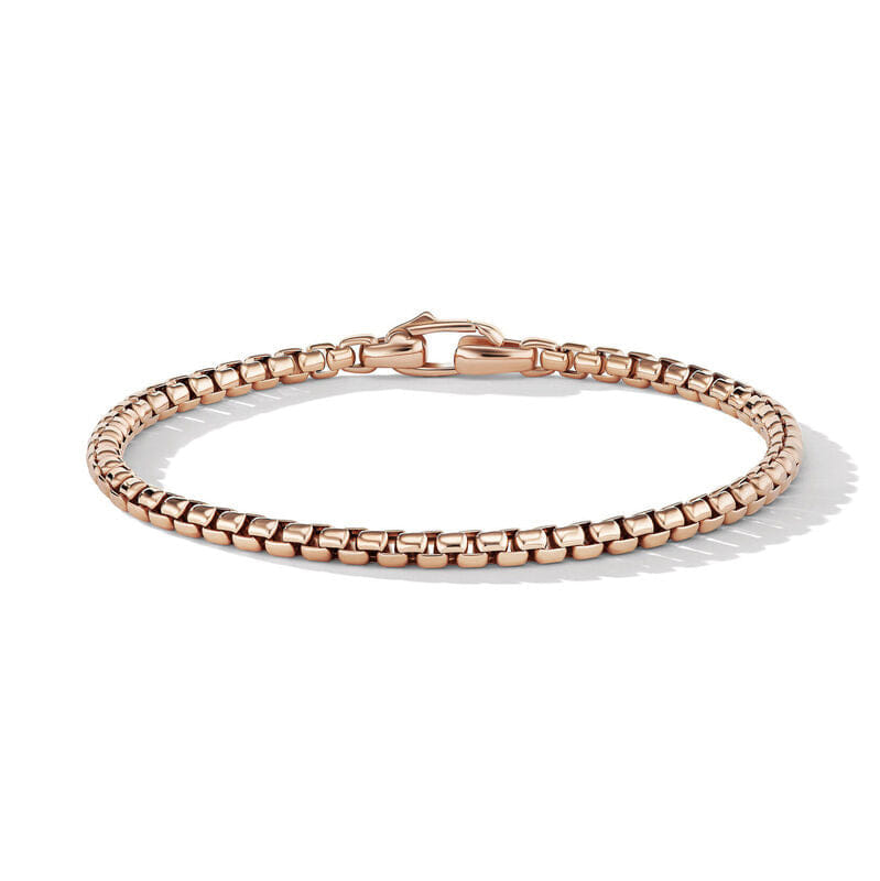 David Yurman Box Chain Bracelet in 18K Rose Gold, 2.7mm, Size Medium