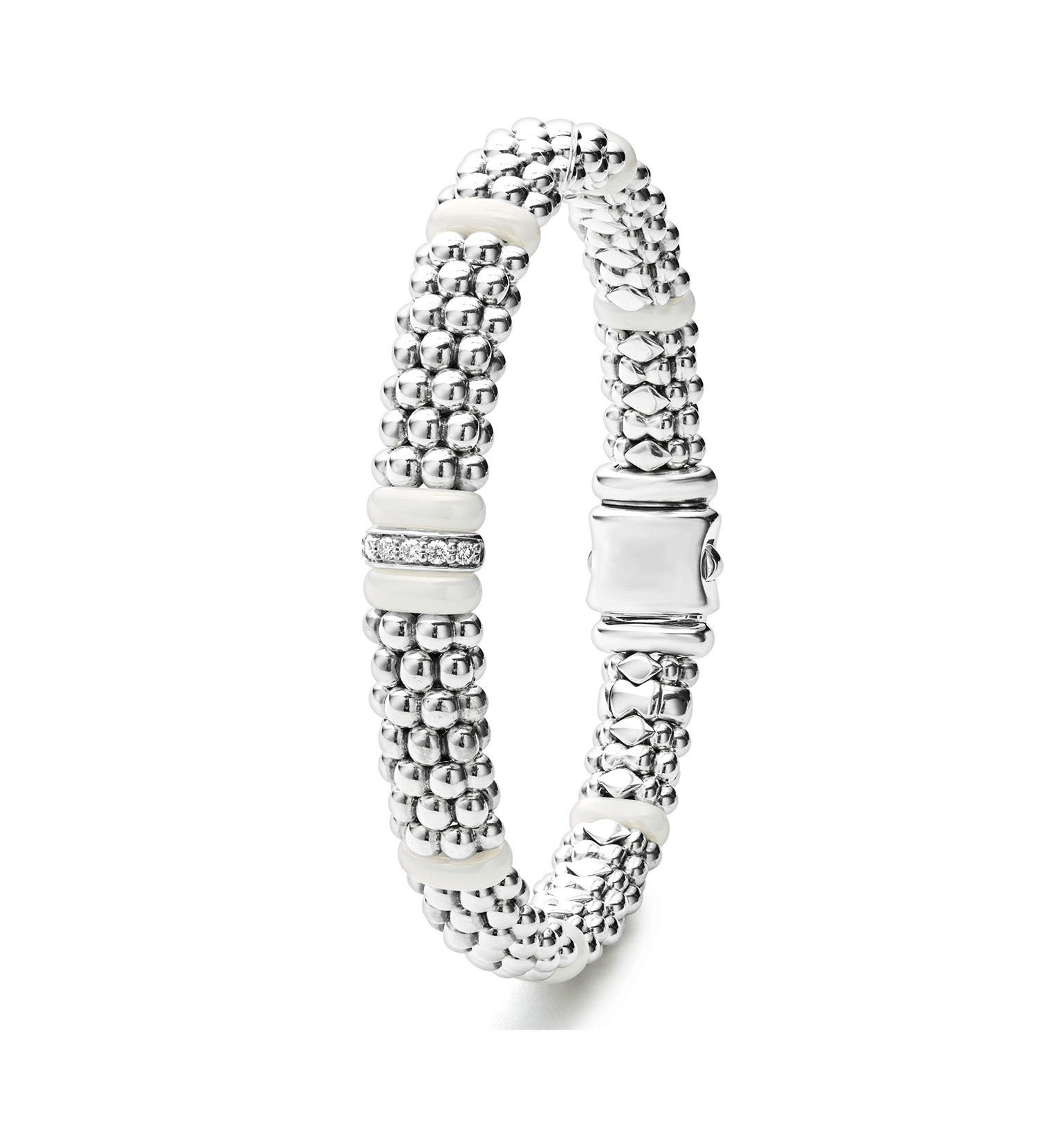 LAGOS White Caviar Single Station Diamond Caviar Bracelet