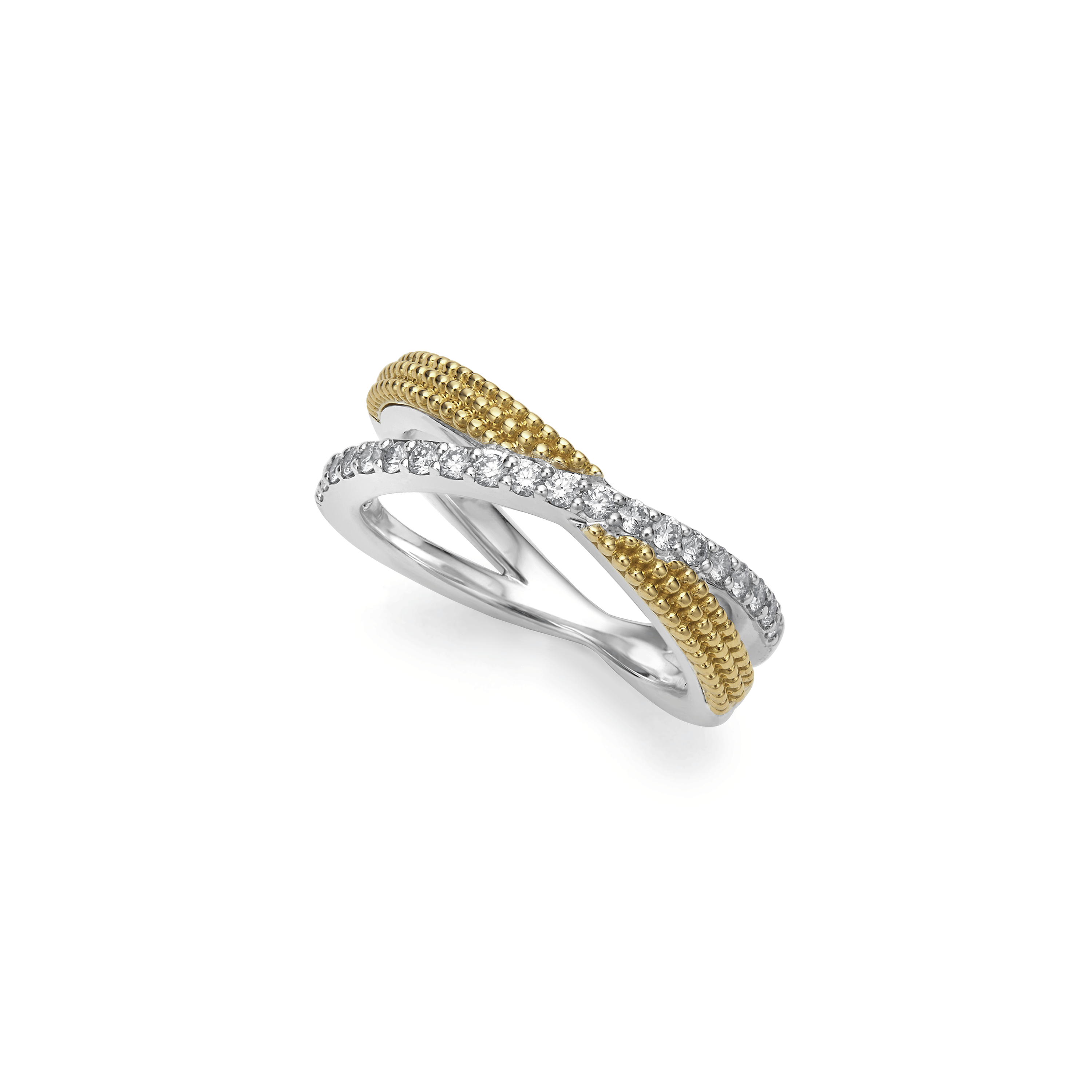 LAGOS Caviar Lux Two-Tone X Diamond Ring