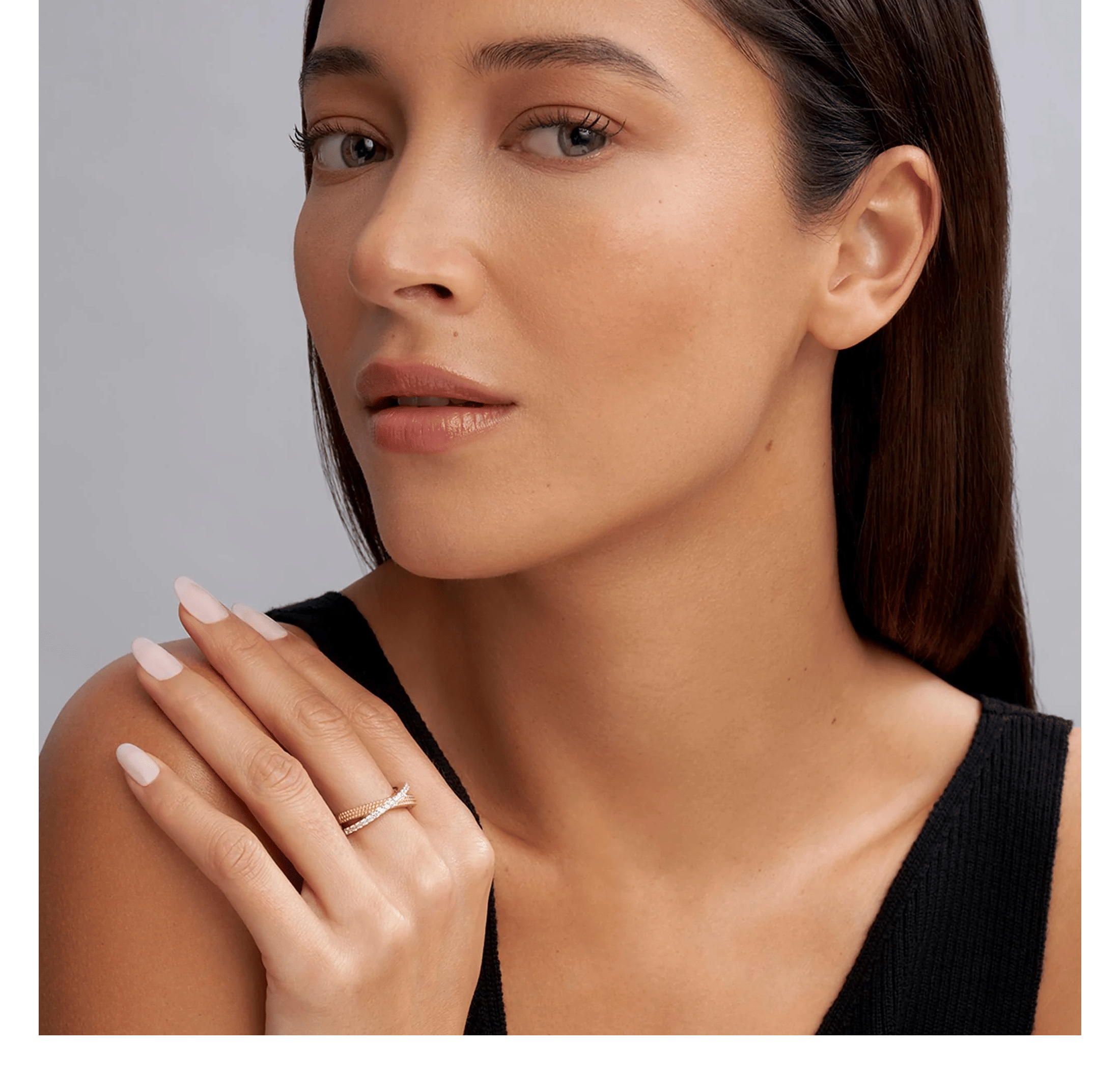 LAGOS Caviar Lux Two-Tone X Diamond Ring