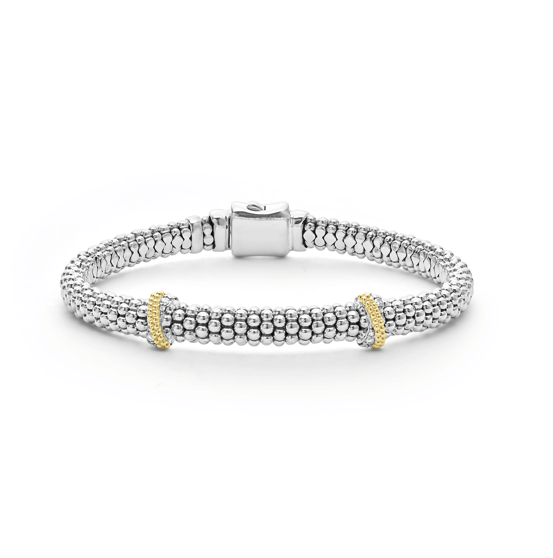 LAGOS Caviar Lux Double X Caviar Diamond Bracelet