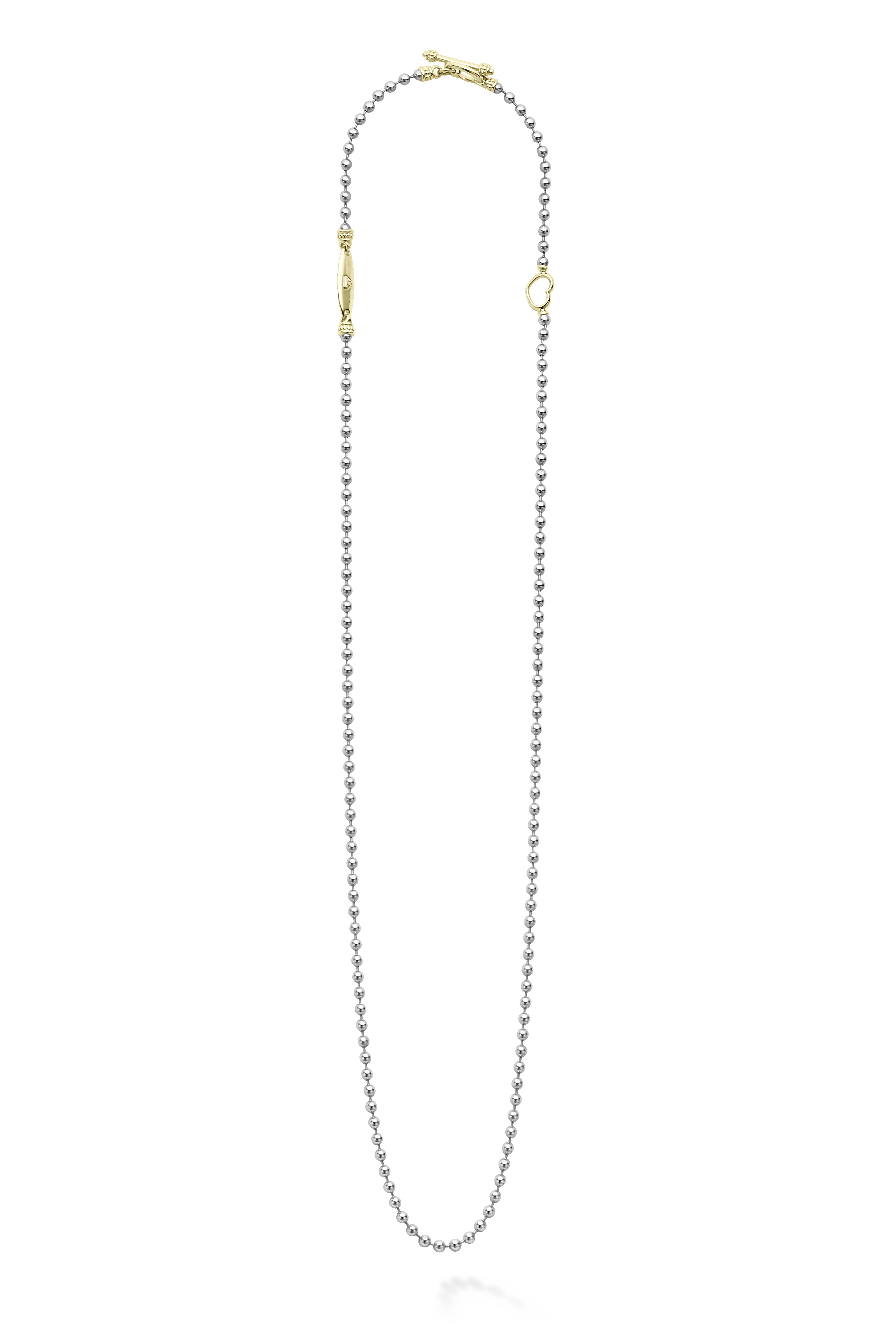 LAGOS Signature Caviar Two-Tone Beaded Toggle Necklace