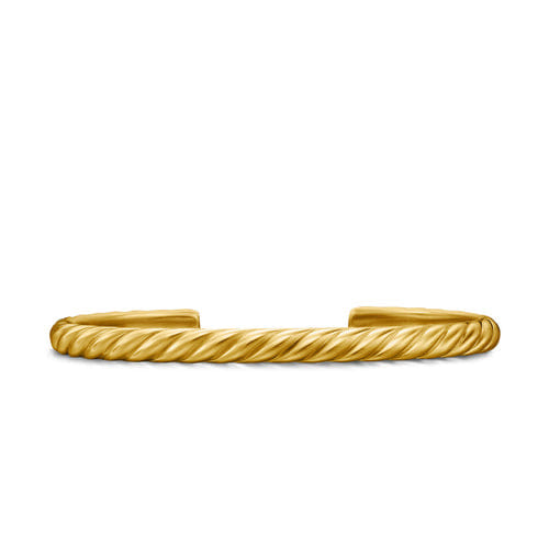 David Yurman Sculpted Cable Cuff Bracelet in 18K Yellow Gold, 5.5mm, Size Medium