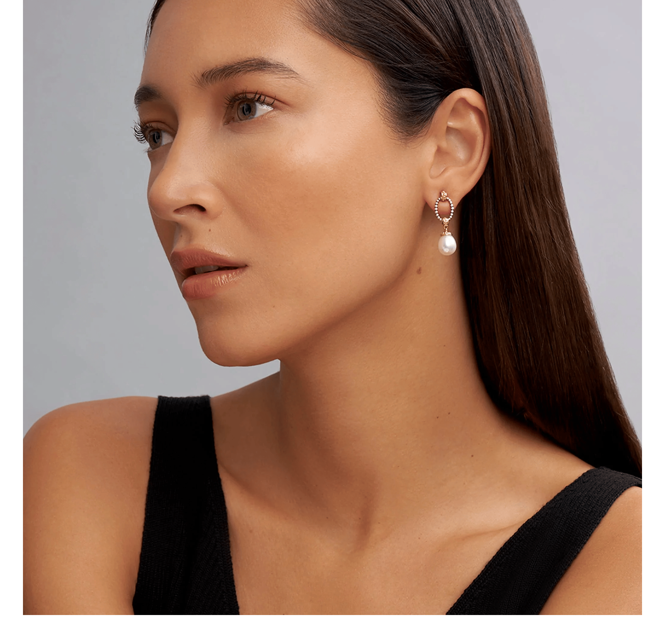 LAGOS Luna Two-Tone Oval Drop Pearl Earrings