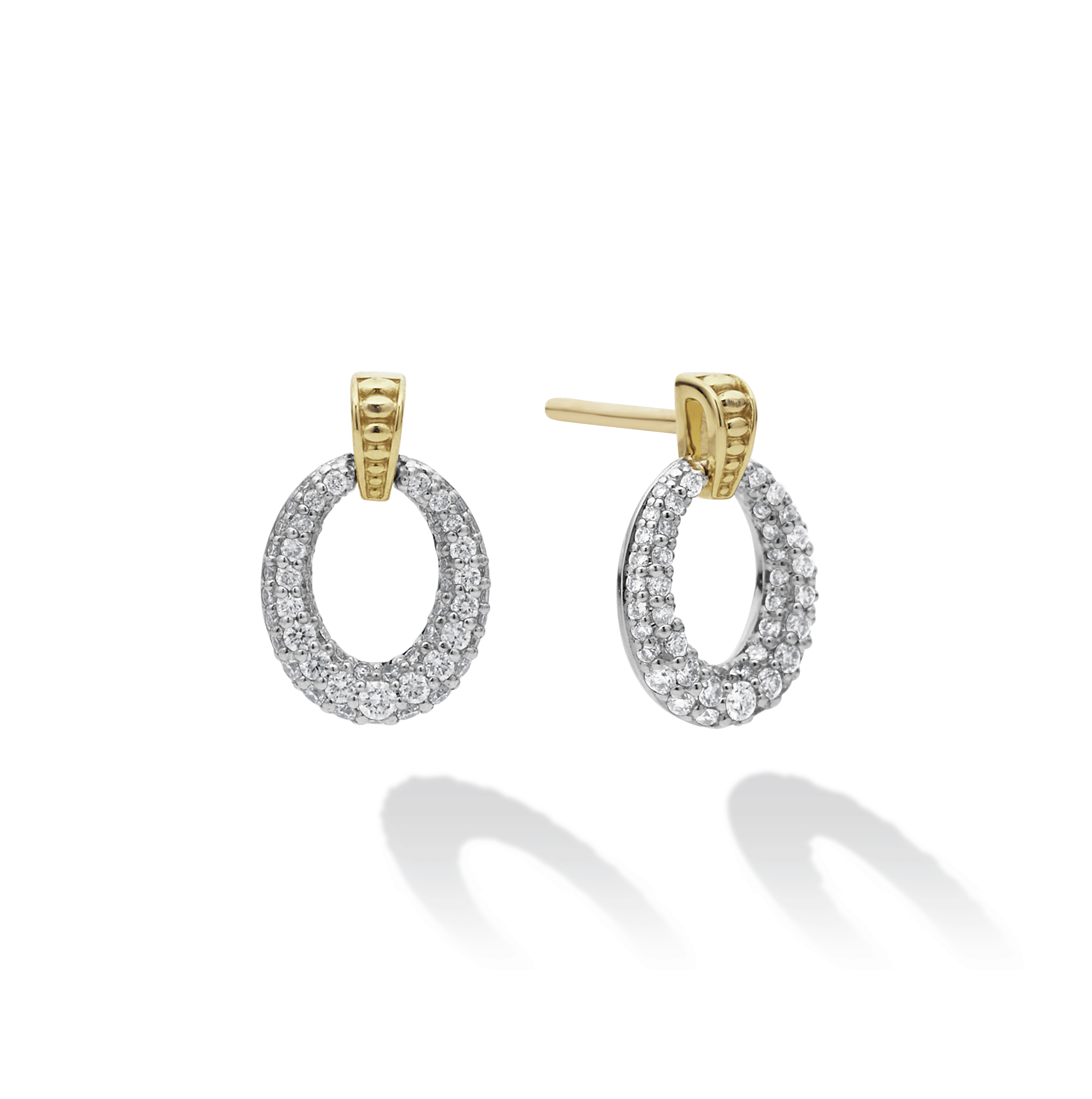 LAGOS Caviar Lux Oval Drop Diamond Earrings