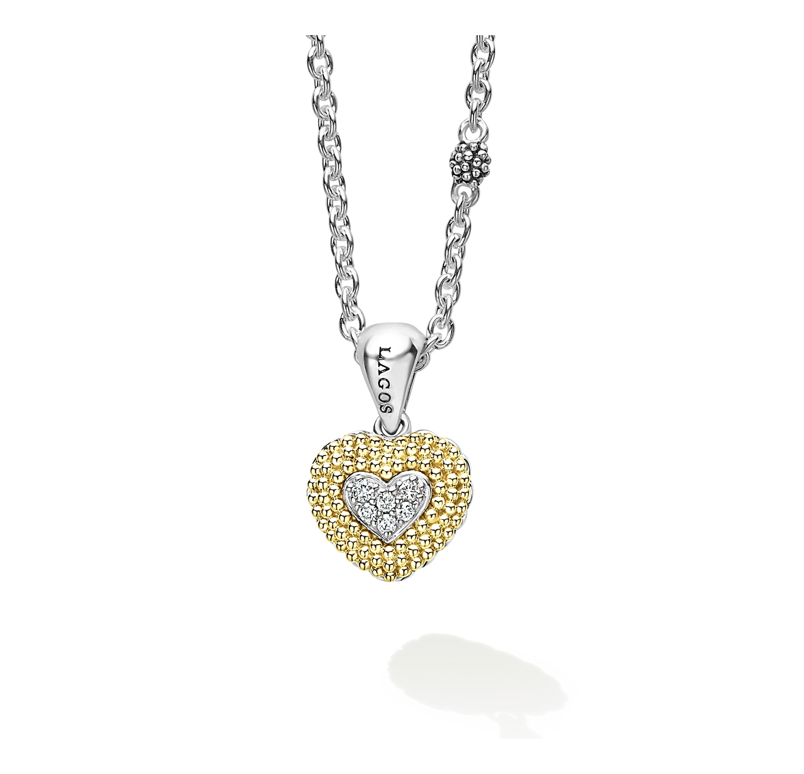 LAGOS Caviar Lux Diamond Heart Necklace