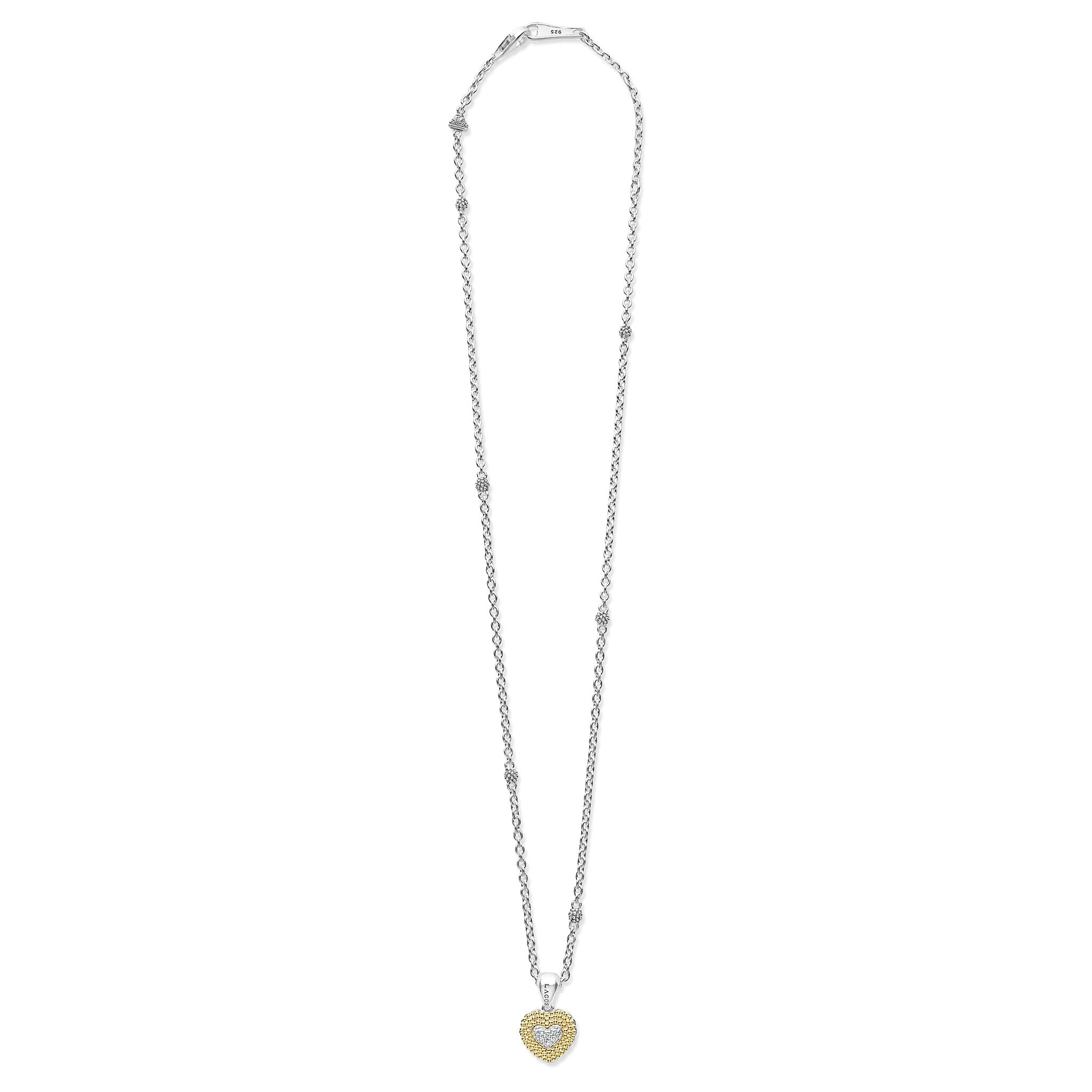 LAGOS Caviar Lux Diamond Heart Necklace