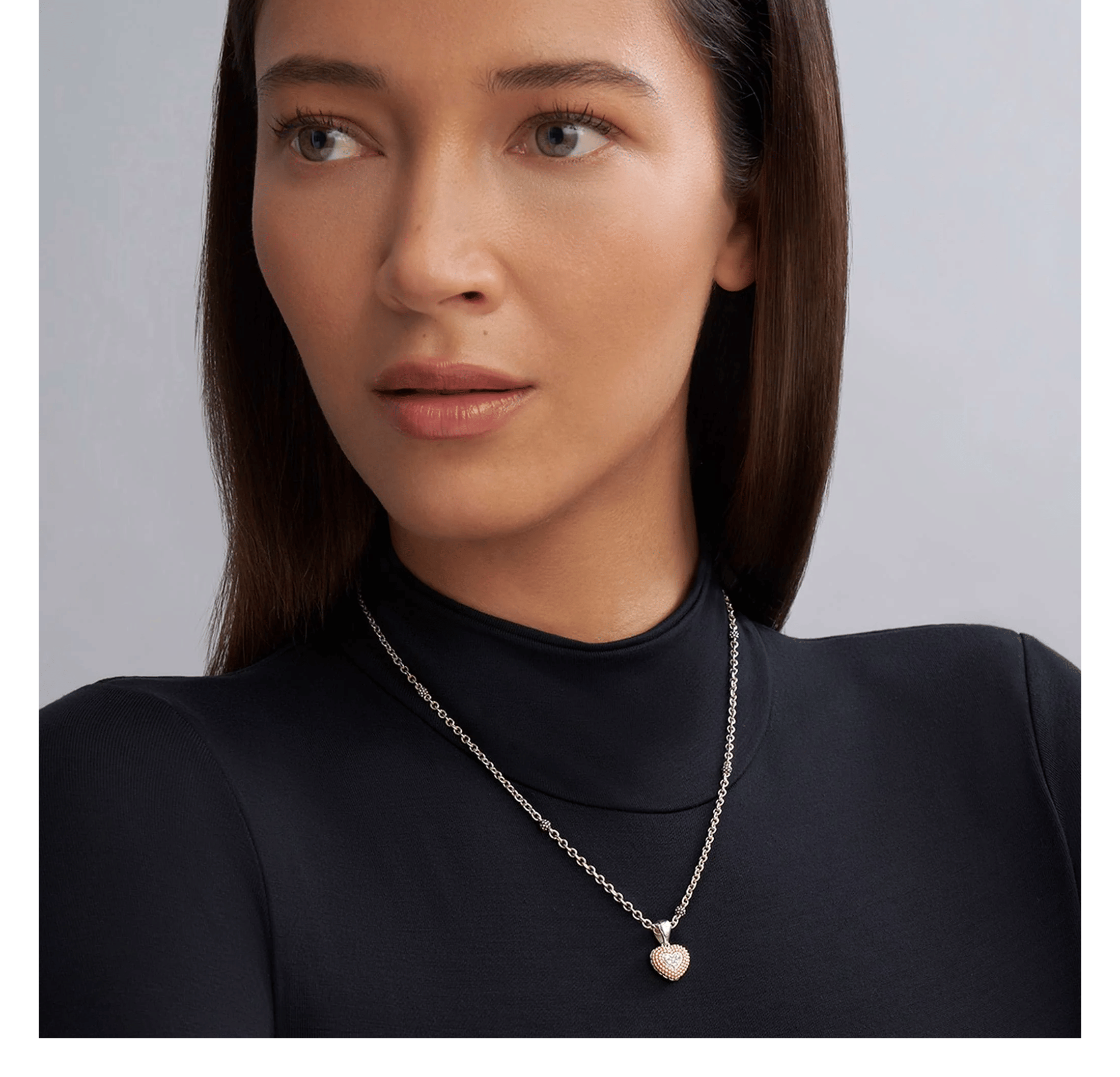 LAGOS Caviar Lux Diamond Heart Necklace