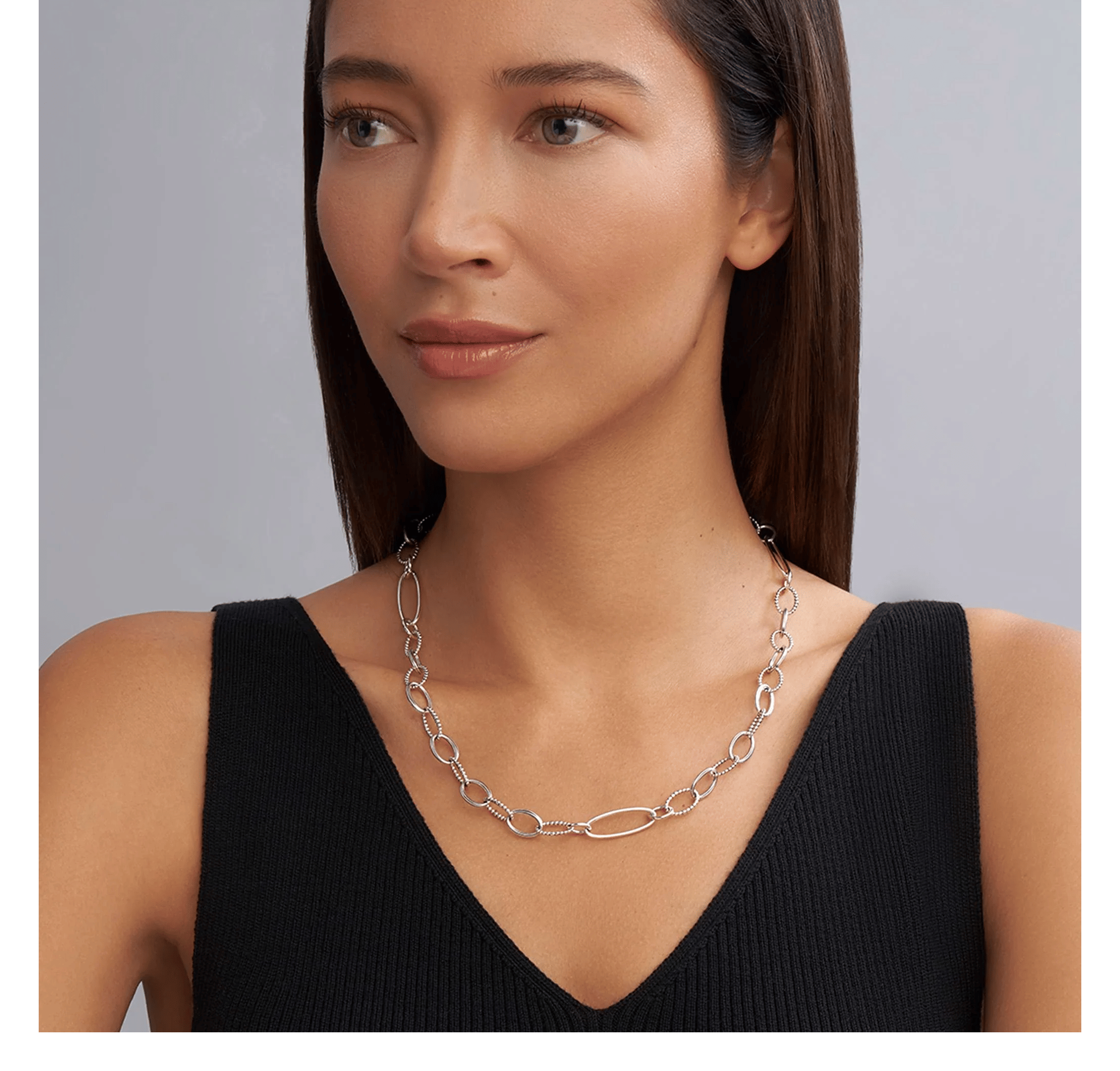 LAGOS Signature Caviar Sterling Silver Link Necklace