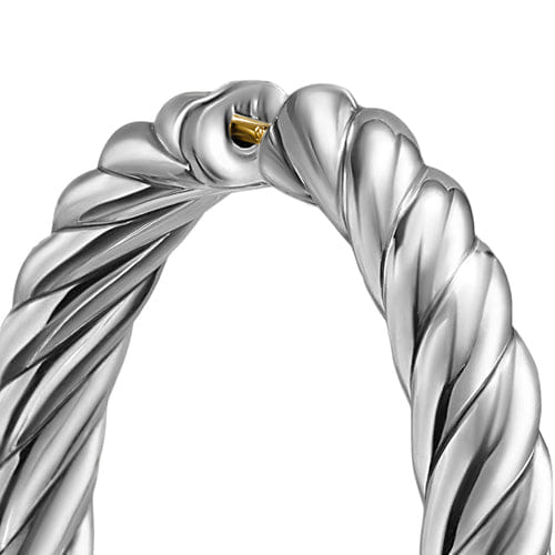 David Yurman Sculpted Cable Hoop Earrings in Sterling Silver, 38mm