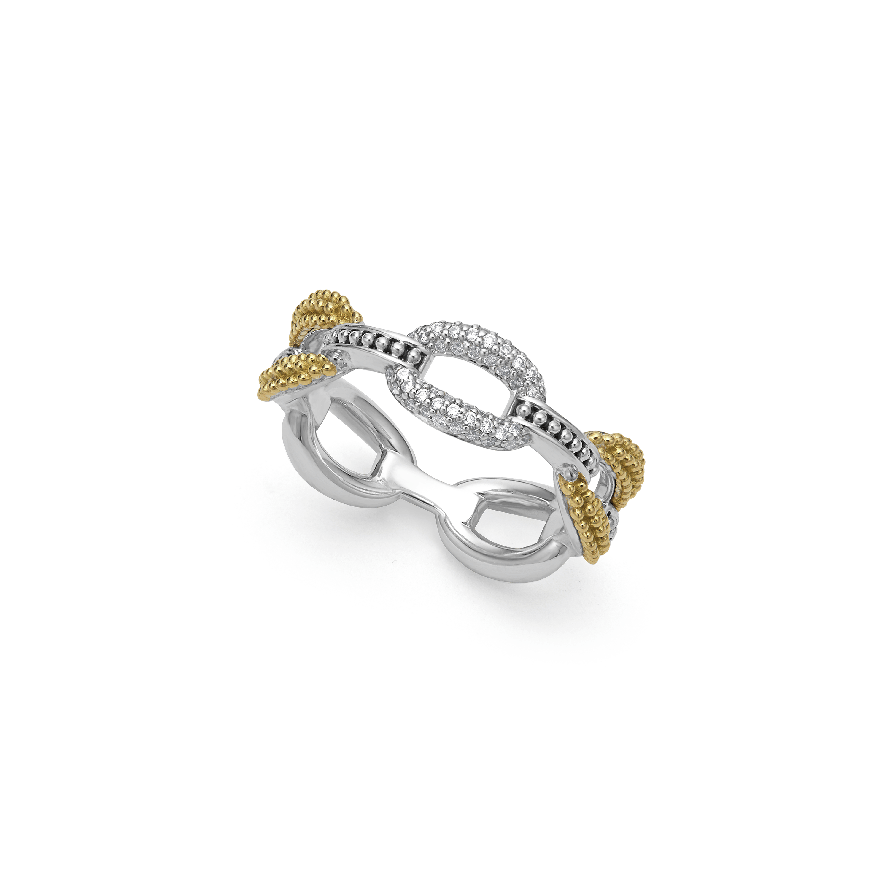 LAGOS Caviar Lux Small Two-Tone Eternity Diamond Ring