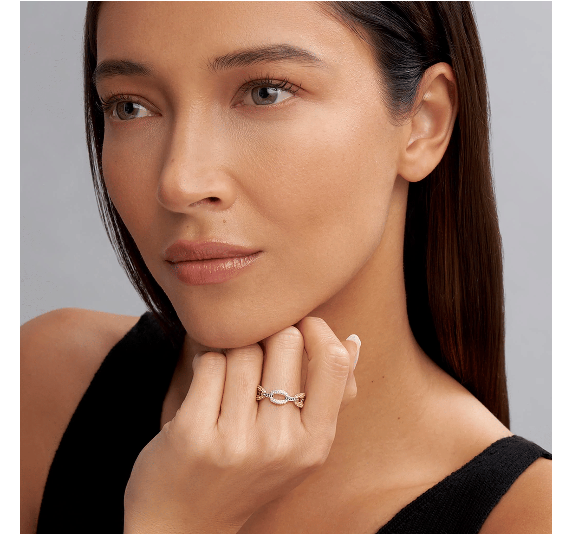 LAGOS Caviar Lux Small Two-Tone Eternity Diamond Ring