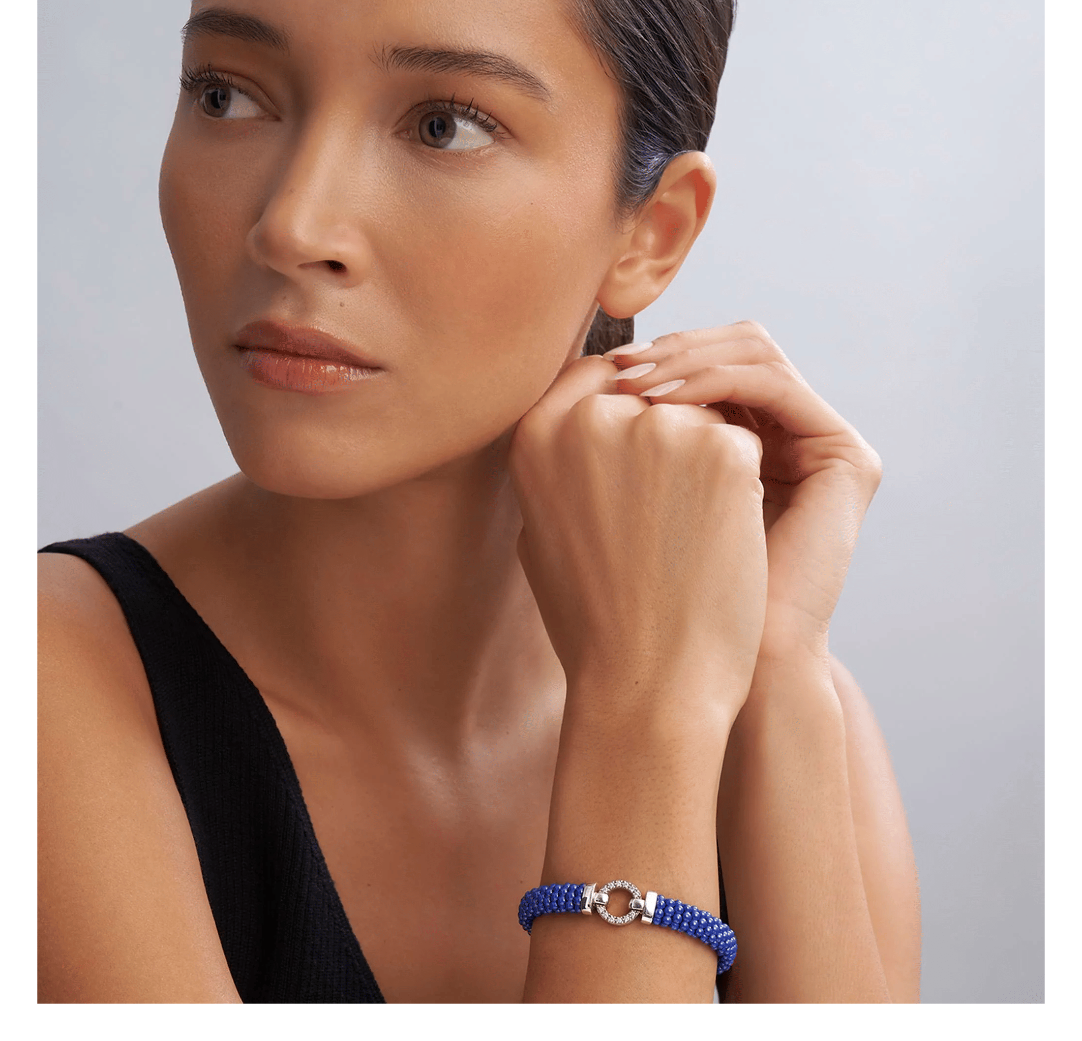 LAGOS Blue Caviar Ceramic Diamond Circle Bracelet, 9mm