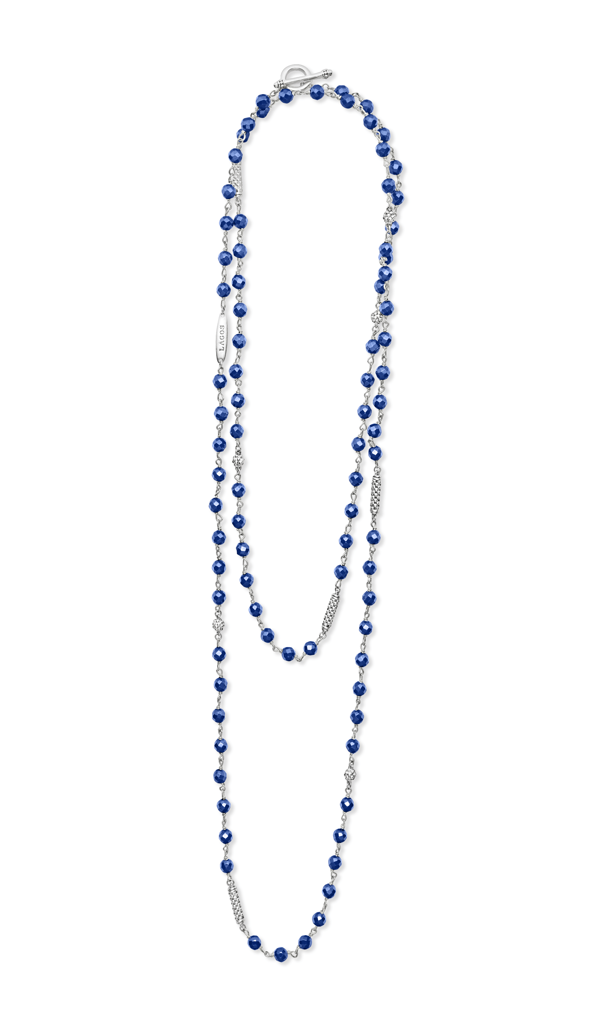 LAGOS Caviar Icon Long Ultramarine Ceramic Beaded Necklace