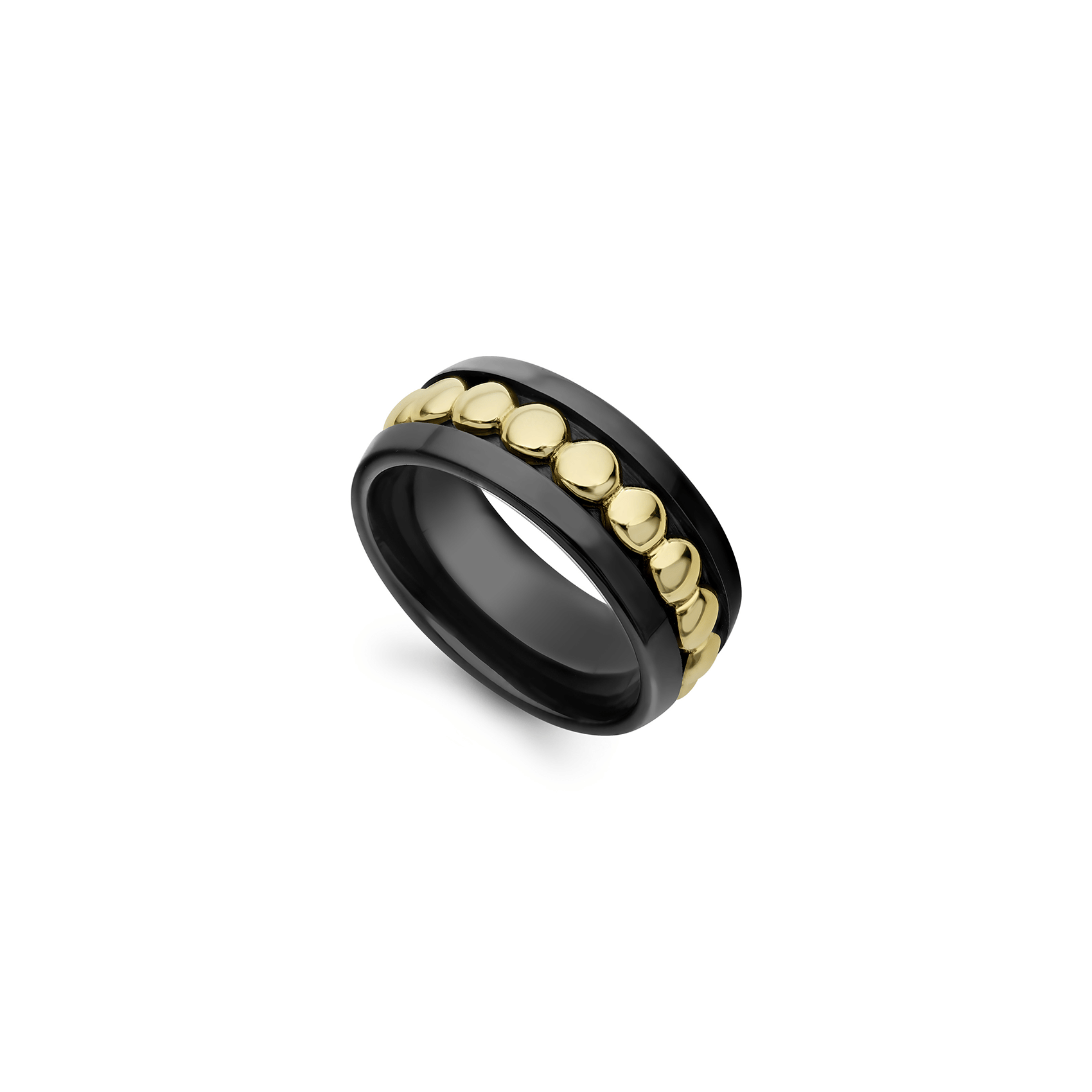 LAGOS Meridian 18K Gold and Black Ceramic Ring