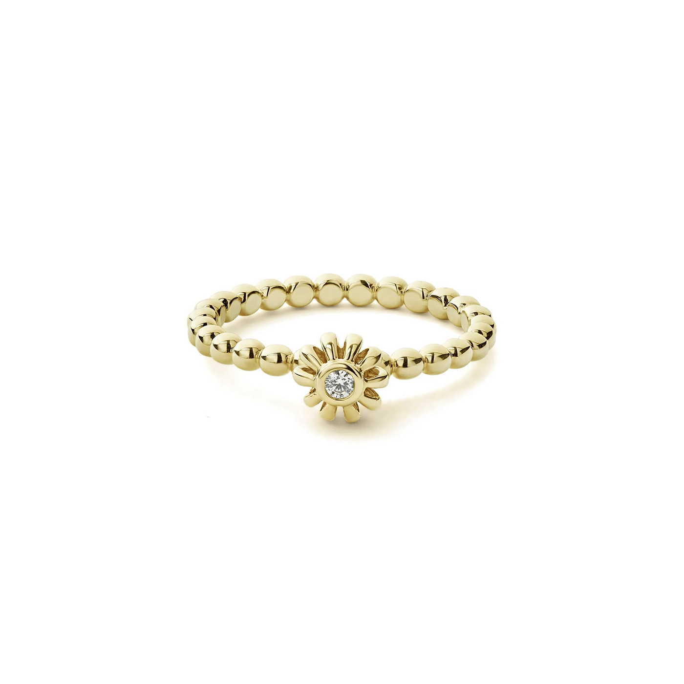 LAGOS Caviar Gold Fluted Flower Diamond Ring