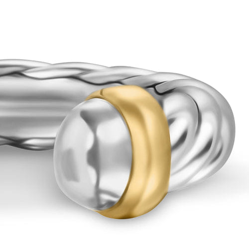 David Yurman Petite Cable Ring in Sterling Silver with 14K Yellow Gold, 3.4mm