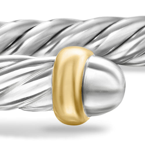 David Yurman Cable Flex Bracelet in Sterling Silver with 14K Yellow Gold, 4mm