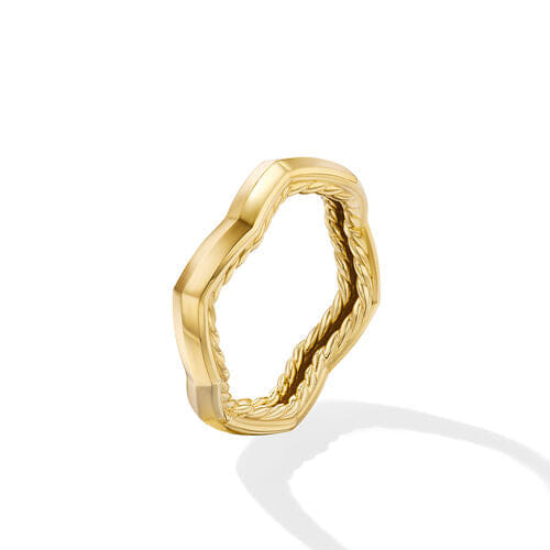 David Yurman Zig Zag Stax Ring in 18K Yellow Gold, Size 7