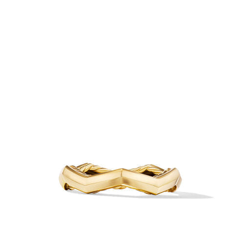 David Yurman Zig Zag Stax Ring in 18K Yellow Gold, Size 7