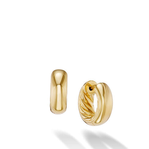 David Yurman DY Mercer Micro Hoop Earrings in 18K Yellow Gold