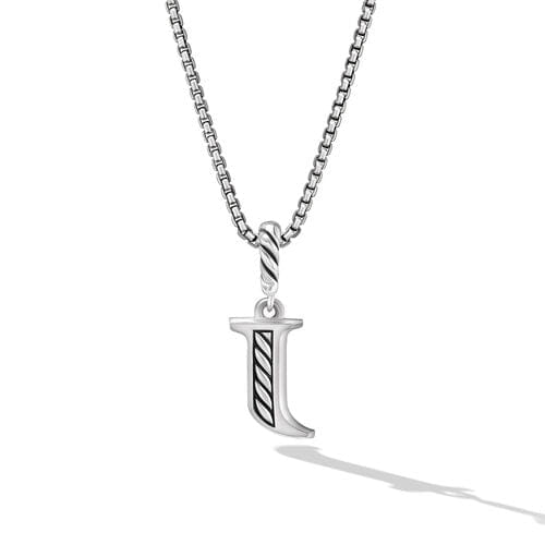 David Yurman Pavé Initial Pendant Necklace in Sterling Silver with Diamonds