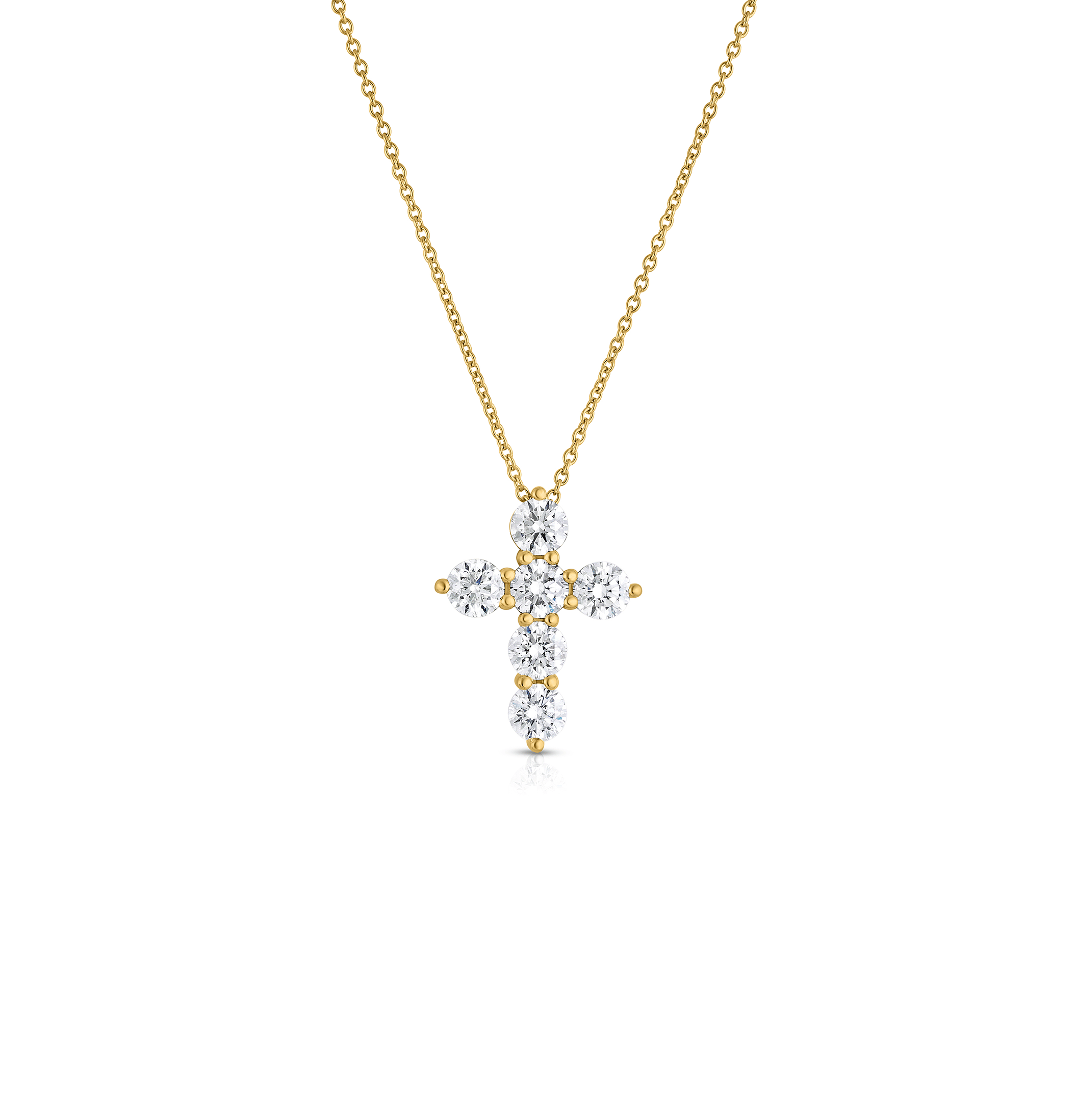 Sabel Collection Yellow Gold Diamond Cross Necklace