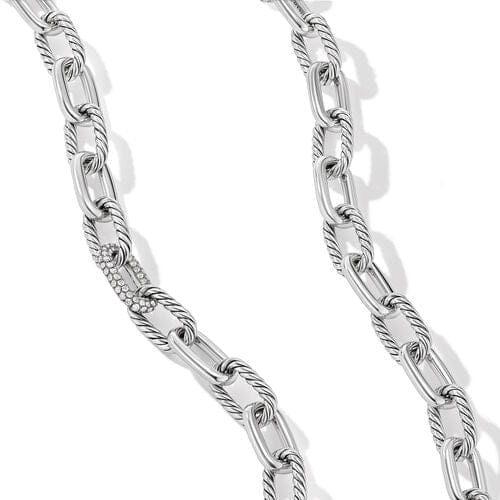 David Yurman DY Madison Chain Necklace in Sterling Silver with Diamonds, 18"