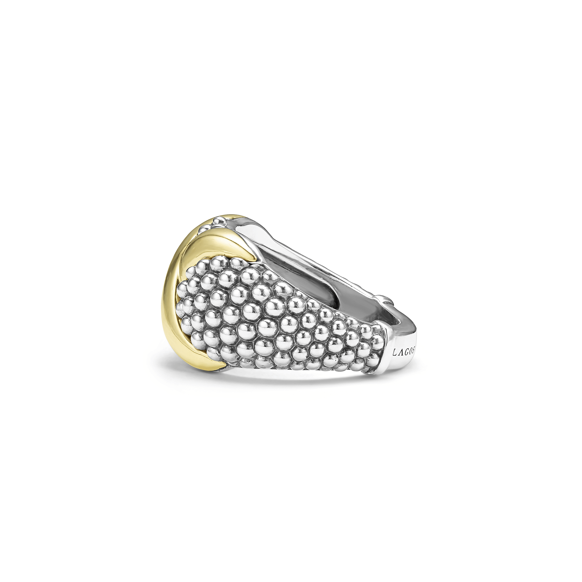 LAGOS Embrace Two-Tone X Caviar Dome Ring