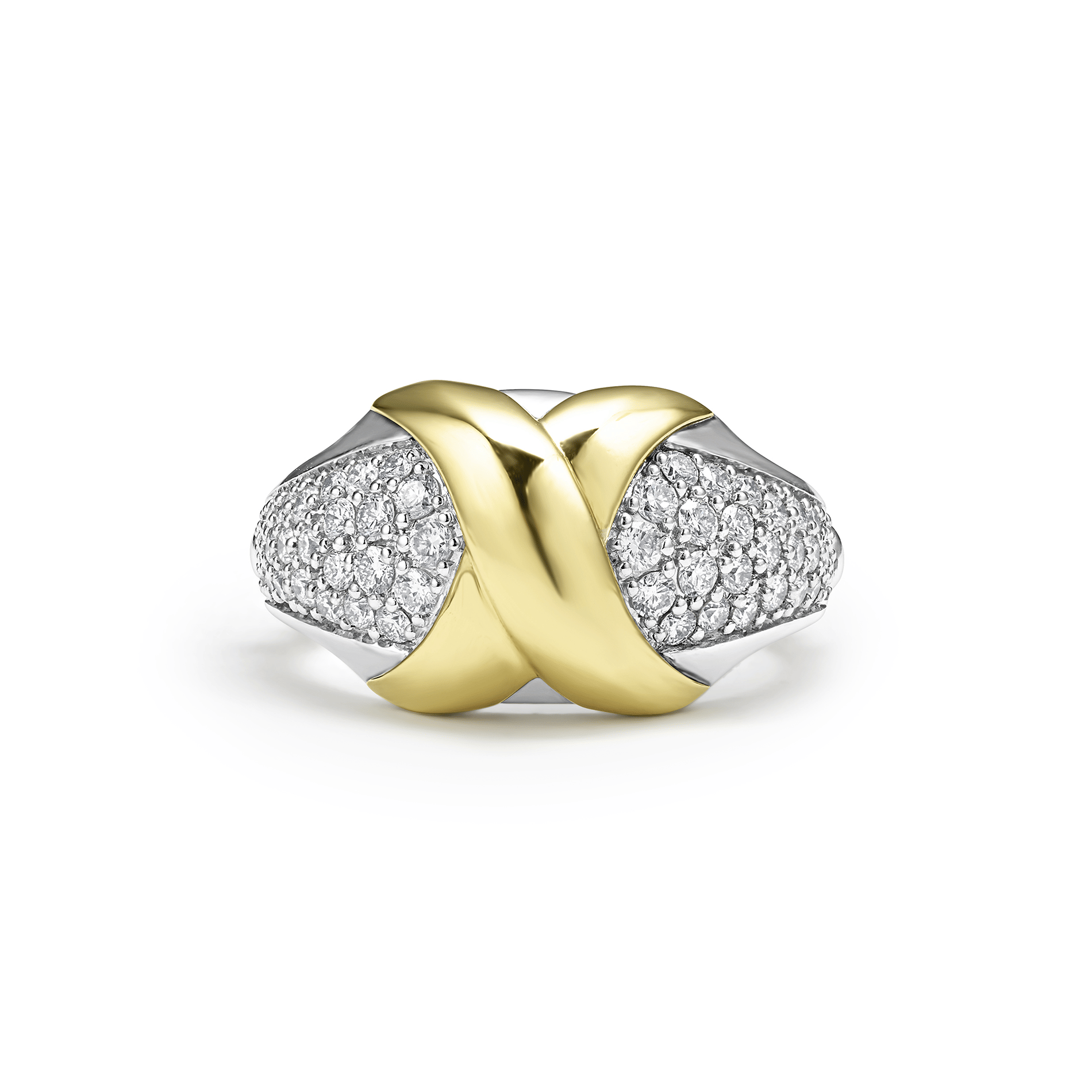 LAGOS Embrace 18K Gold X Diamond Ring