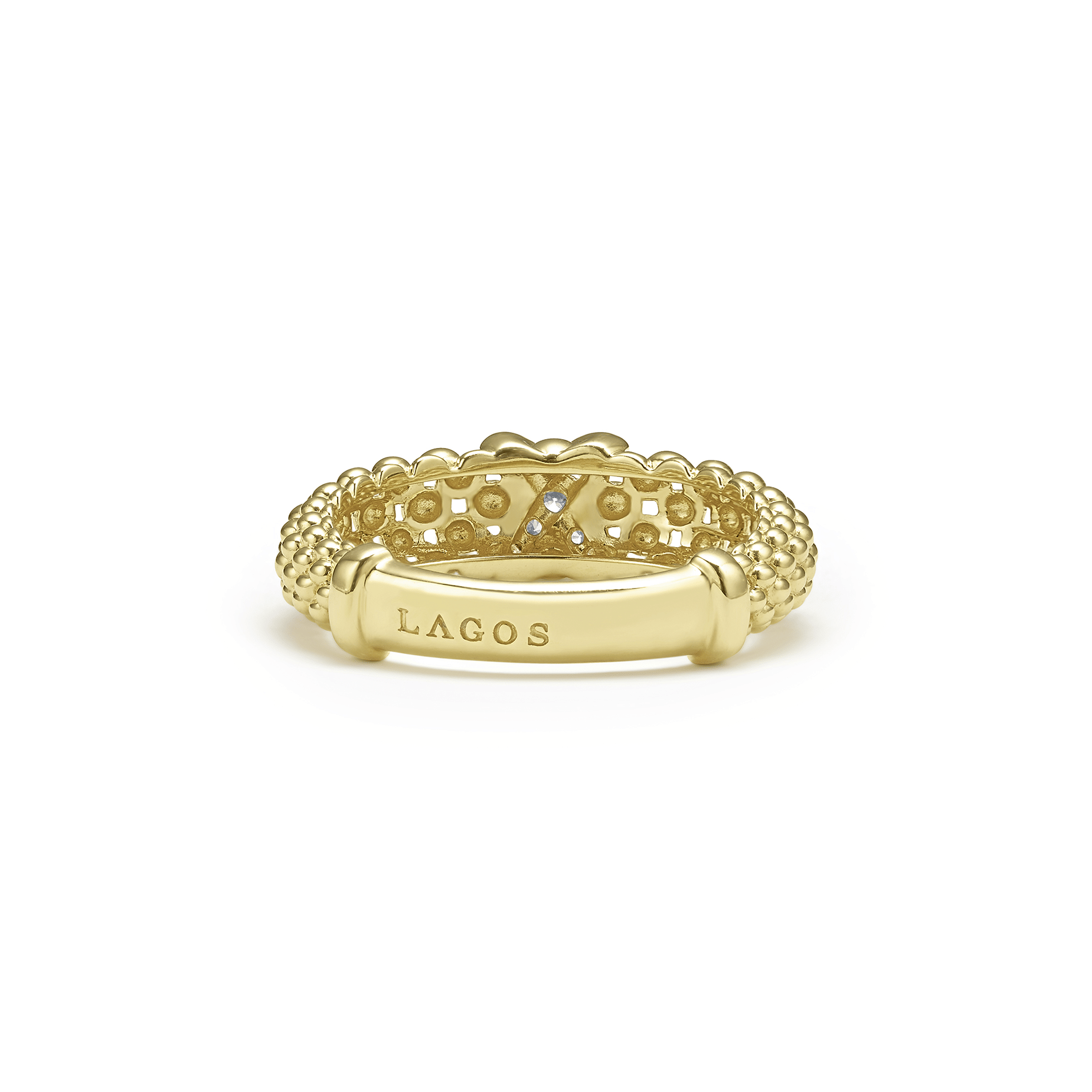LAGOS Embrace 18K Gold X Caviar Diamond Ring