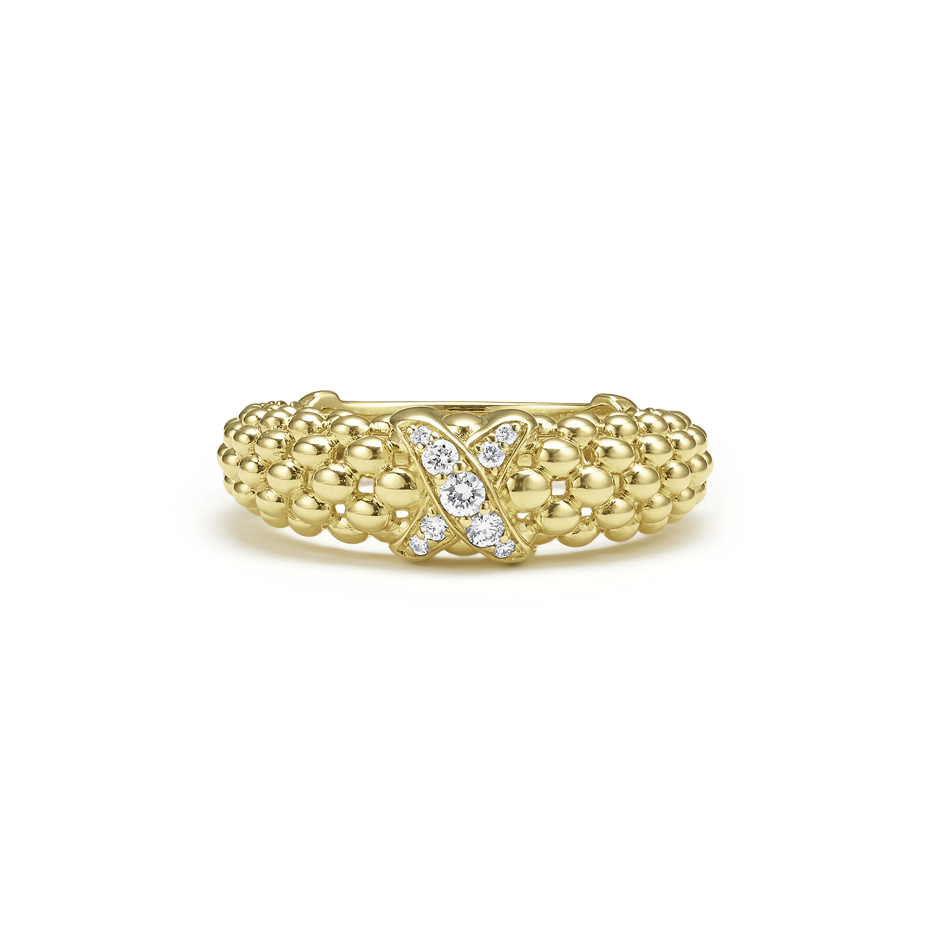 LAGOS Embrace 18K Gold X Caviar Diamond Ring
