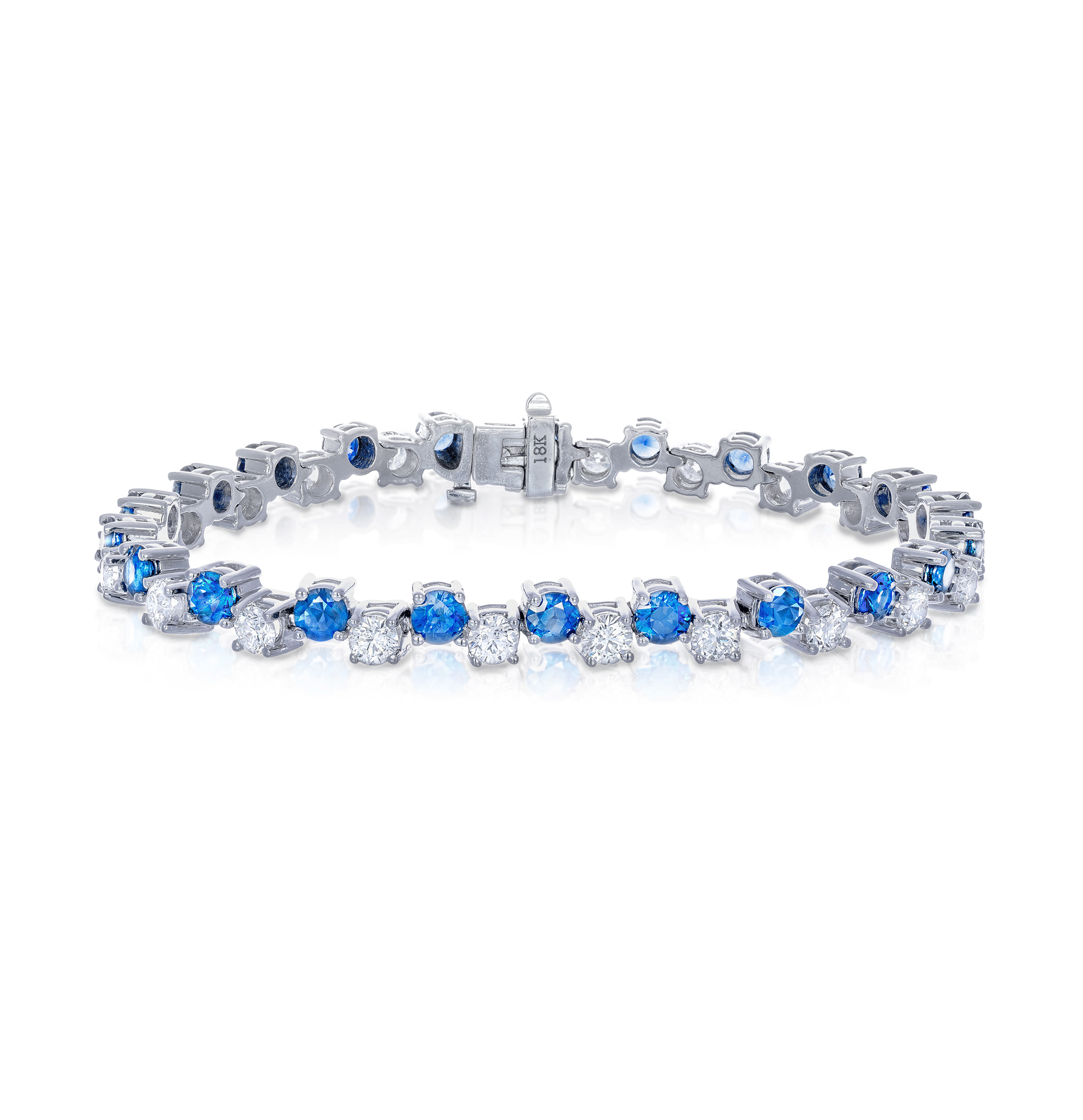 Sabel Collection White Gold Sapphire and Diamond Zig-Zag Bracelet