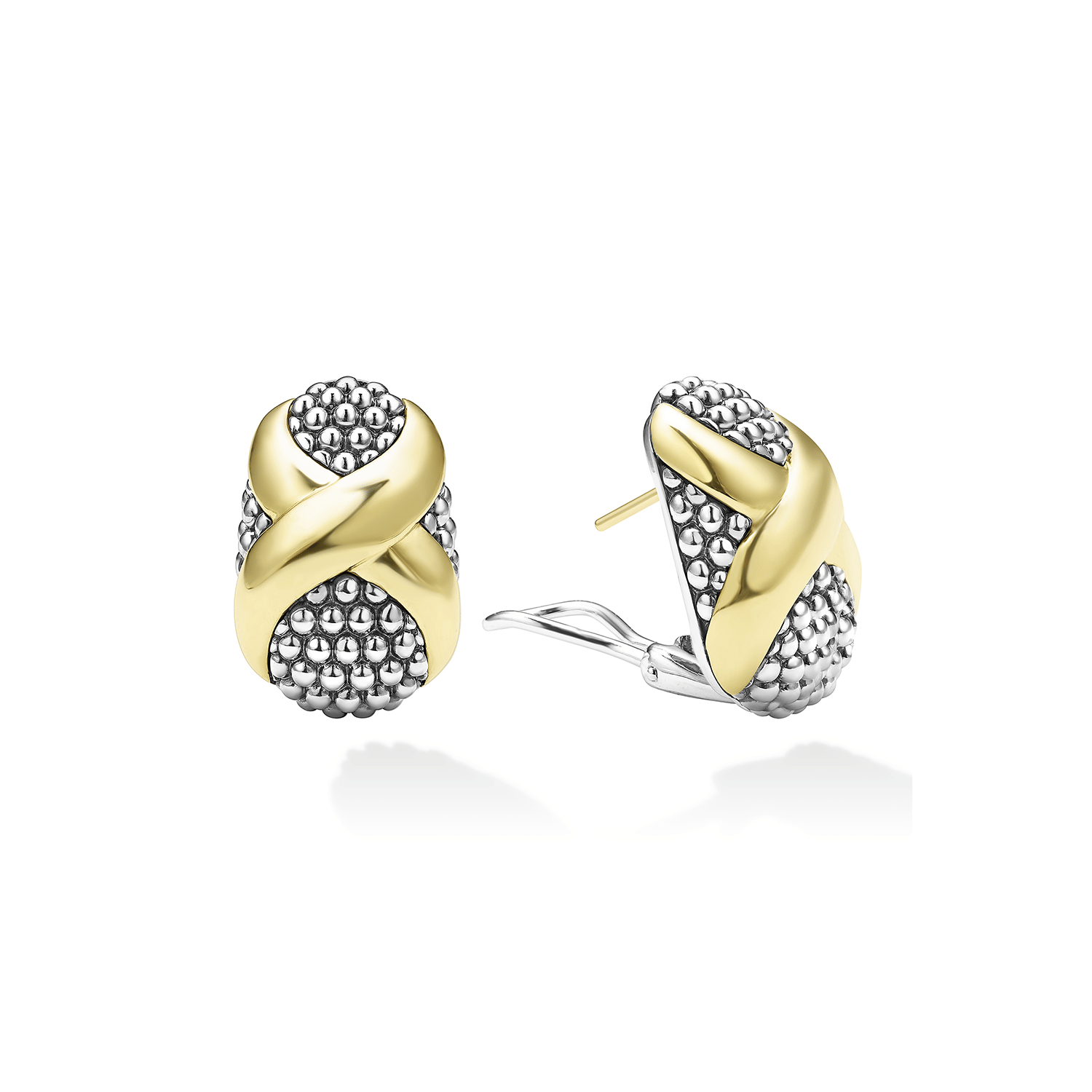 LAGOS Embrace Two-Tone X Omega Clip Earrings