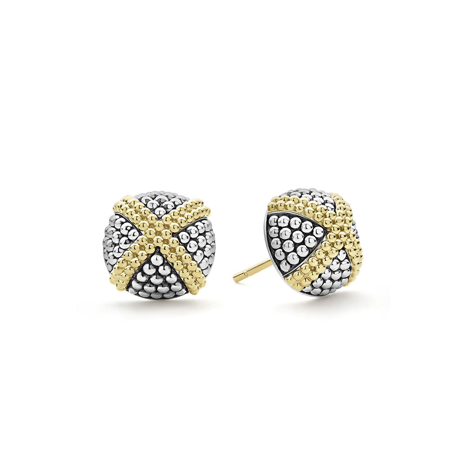LAGOS Signature Caviar Two-Tone X Caviar Stud Earrings