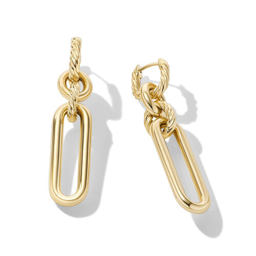 David Yurman Lexington Double Link Drop Earrings in 18K Yellow Gold