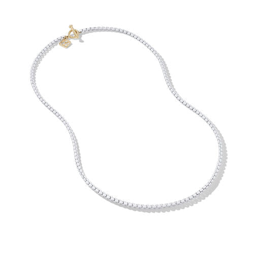 David Yurman DY Bel Aire Box Chain Necklace in White with 14K Yellow Gold Accent