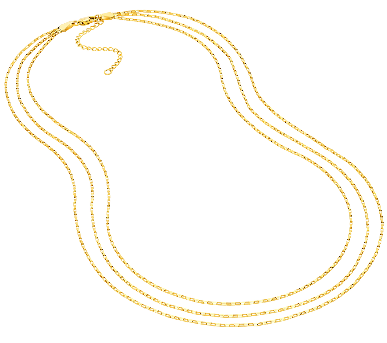 Sabel Collection Yellow Gold Triple Graduated Box Link Necklace