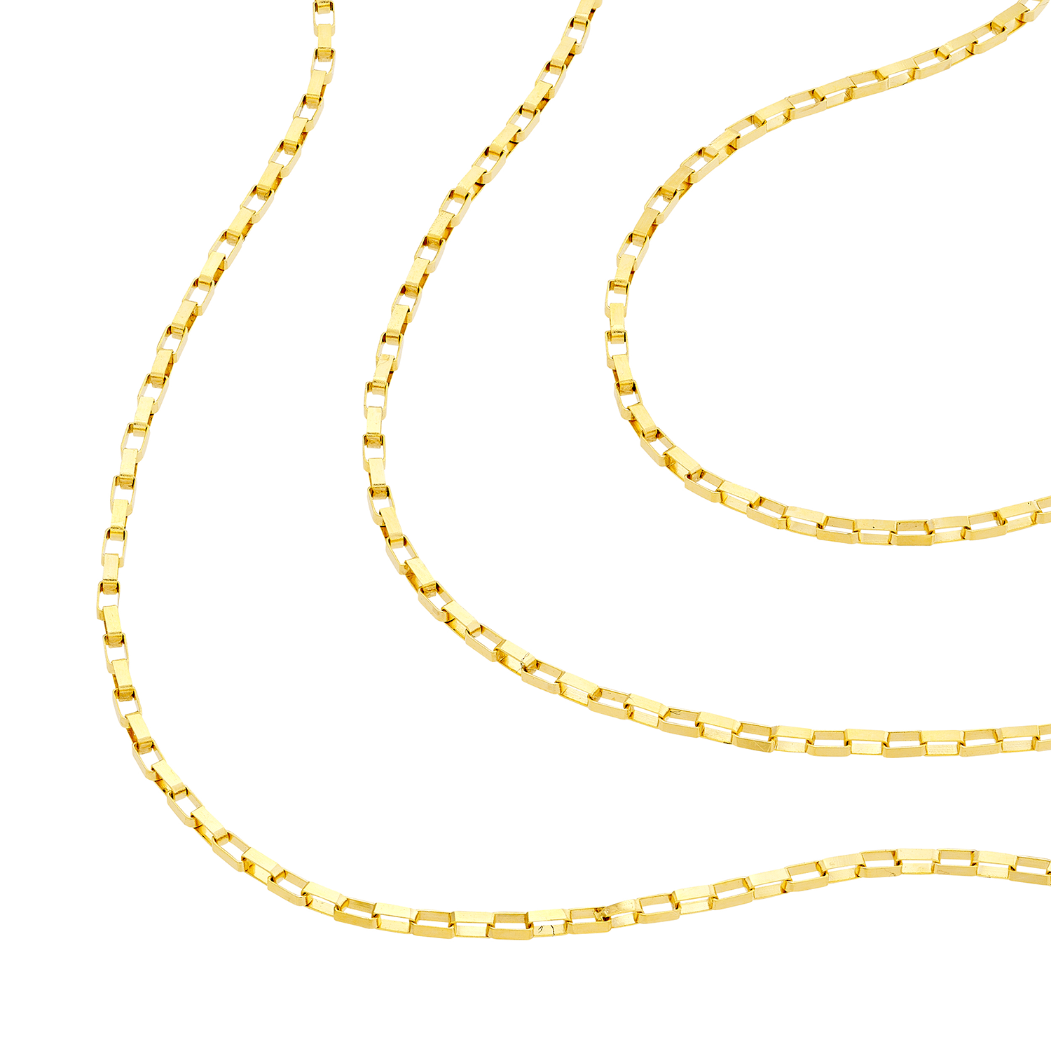 Sabel Collection Yellow Gold Triple Graduated Box Link Necklace