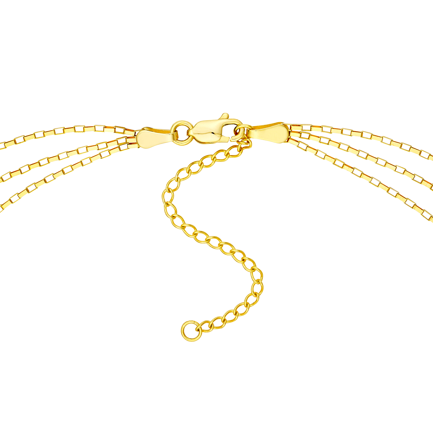Sabel Collection Yellow Gold Triple Graduated Box Link Necklace